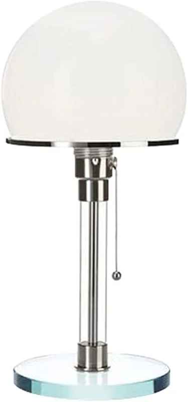 Bord Bauhaus stil enkel bord, modern konst, skrivbord, ljust sovrum, vardagsrum, dekor, sänglampor, vitt glas lampskärm, 18 x 38 cm skrivbord — Hushållselektronik