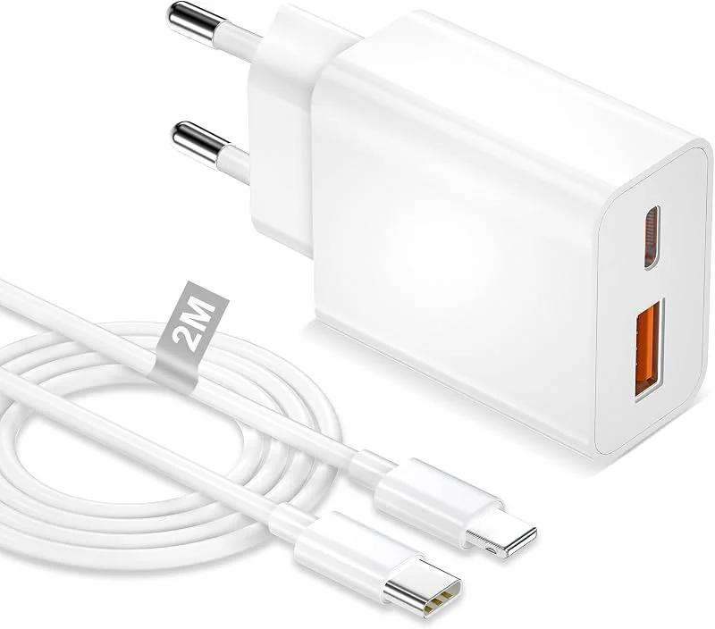 2Portars USB-C-laddare 20W med 2m Lightning-kabel Apple MFi-certifierad — Mobil och surfplatta