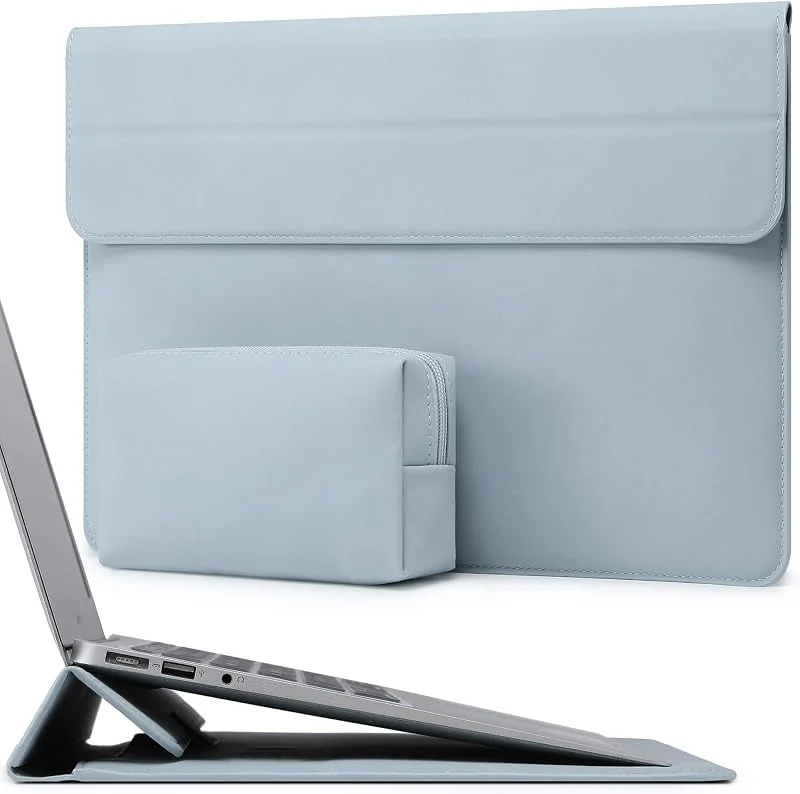 HYZUO 13, 3-14 Tum Laptopväska Fodral med Stativfunktion, Blek Blå — Datortillbehör