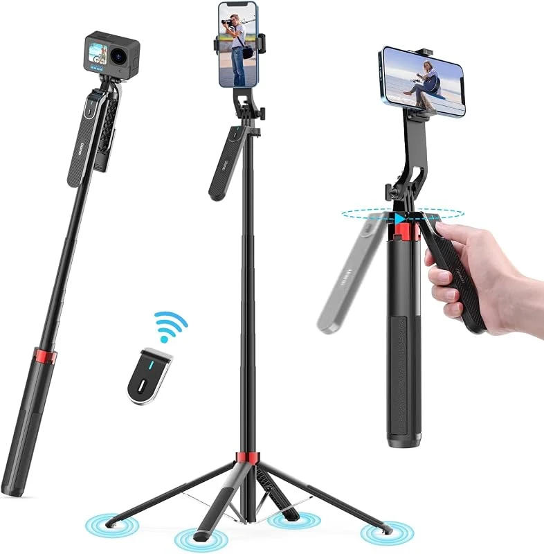 ULANZI MA09 telefonstativ, 71 tum selfiepinne för Luna Gopro Pocket4 Action — Mobil och surfplatta