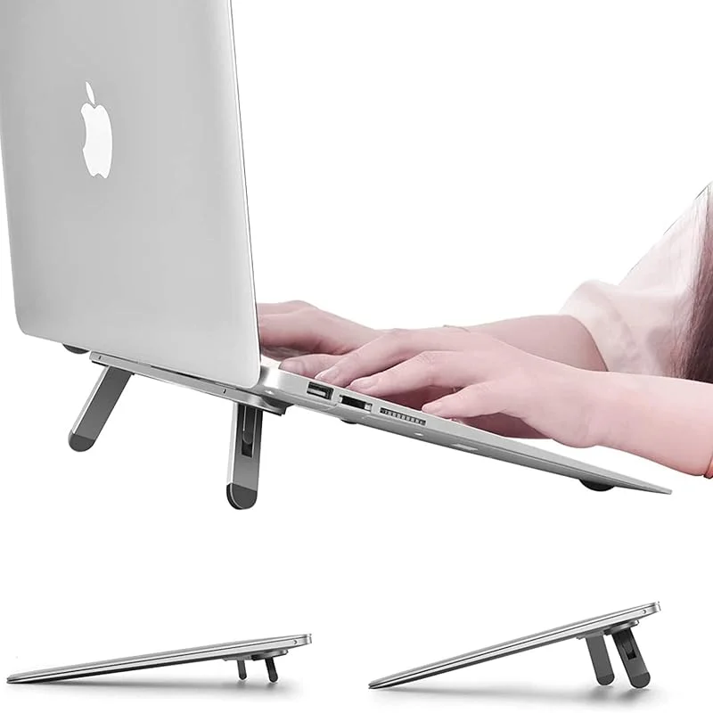Aluminium självhäftande laptop kylhöjare, vikbar för resor kontor — Datortillbehör
