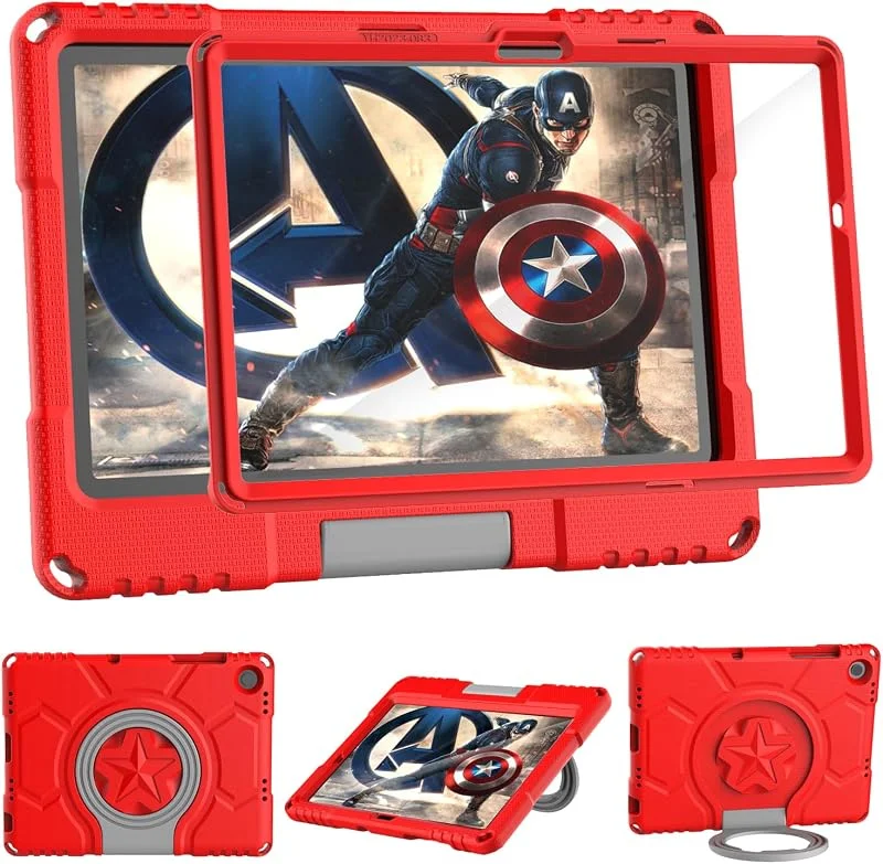 Fodral för surfplatta Samsung Galaxy Tab A11+ Plus 11 tum 2025, Galaxy Tab A9+Plus 11 tum 2023 med skärmskyddsfilm, Galaxy Tab A11Plus, A9Plus fodral med handtagshållare - röd — Mobil och surfplatta