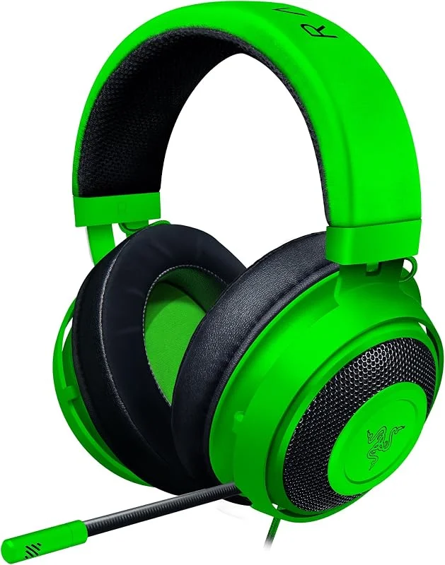 Razer Kraken - Sladdanslutet gamingheadset för flera plattformar (individuellt avstämda 50 mm drivelement, enkelriktad mikrofon, 3, 5 mm kabel med inbyggda kontroller) Grön — Hörlurar och ljud