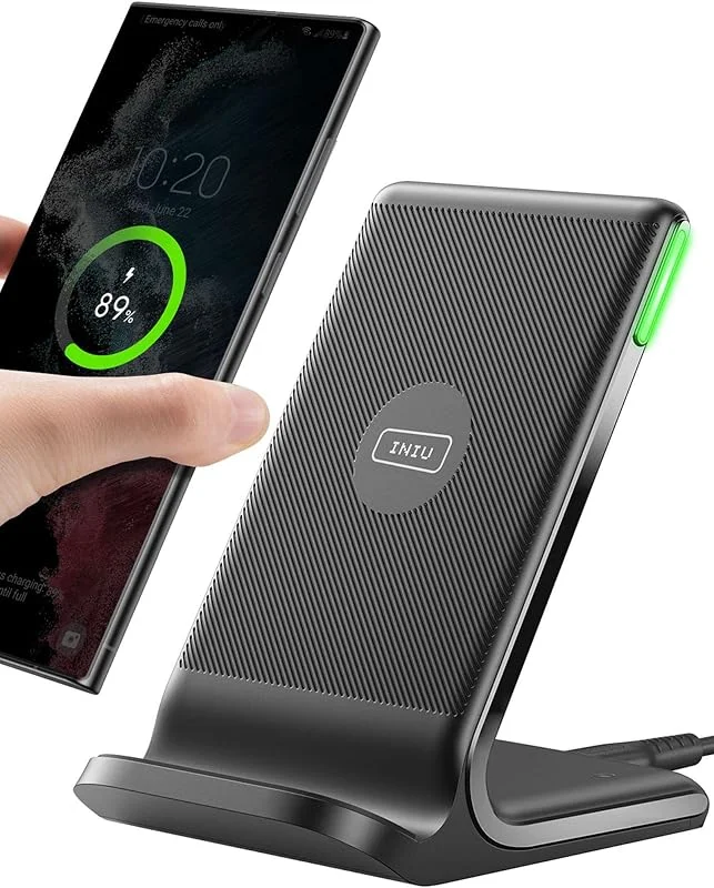 INIU Trådlöst Laddningsstativ, 15W SnabbLaddning Induktiv Laddningsstation — Mobil och surfplatta
