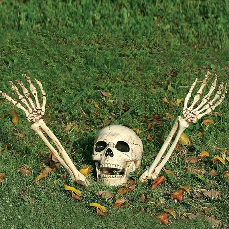 Halloween Dekoration Skräck Skelett Skull Realistisk Dekoration Läskig Skelett för Trädgård Gården Gräsmatta Parti Dekorationer. — Kök & Hushåll