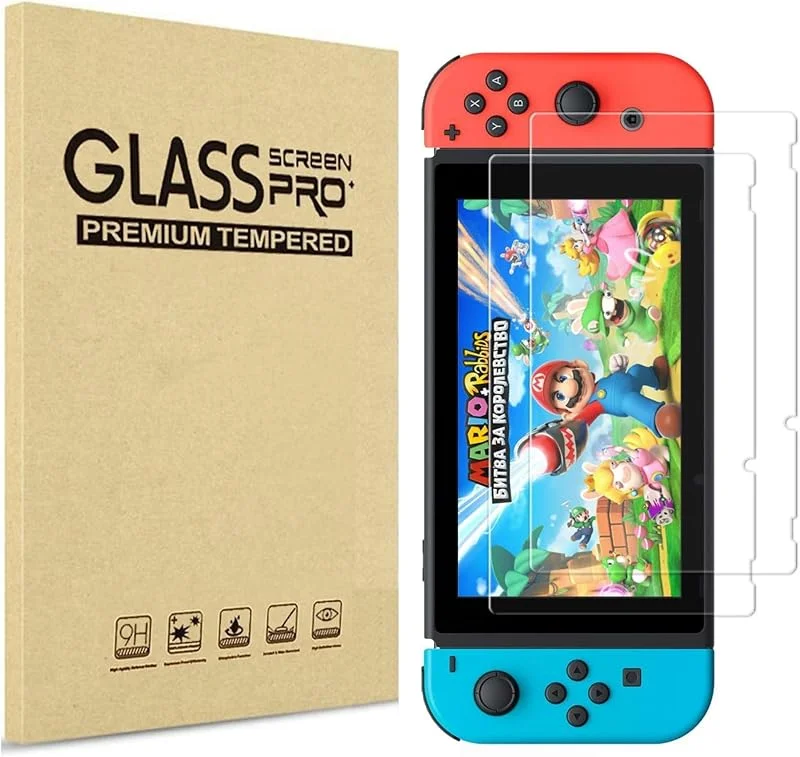PHONILLICO Härdat glas för Nintendo Switch [2-pack] skyddsfilm resistent fönsterskydd mot repor — Mobil och surfplatta