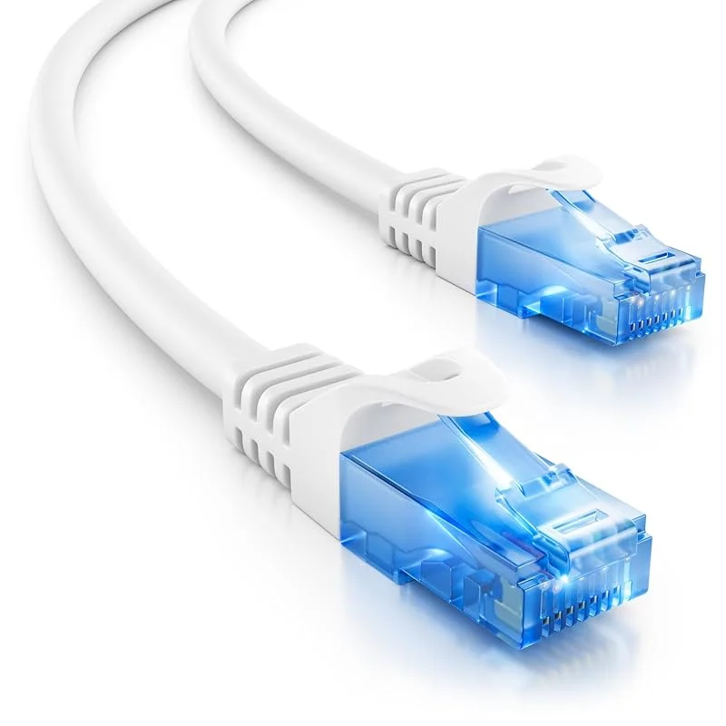 deleyCON 5m CAT.6 Ethernet Gigabit LAN Nätverkskabel RJ45 CAT6 Kabel Patch-Kabel Kompatibel med CAT.5 CAT.5e CAT.6a Cat.7 - Vit — Laddning och kablar
