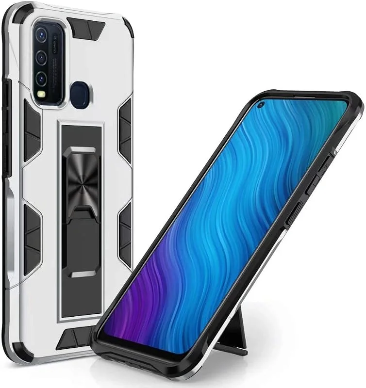 Fodral till Samsung Galaxy A41 telefonskal, stötdämpning, konsol, droppmotstånd, TPU + PC dubbelskiktsdesign, lämplig för Samsung Galaxy A41. (silver) — Mobil och surfplatta