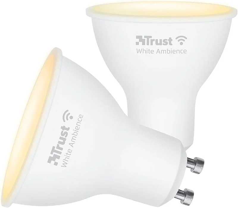 Trust WiFi GU10 ansluten lampa, kompatibel med Alexa och Google Home, GU10 dimbara LED-lampor, navfri, 2, 4 GHz LED-lampa, wifi-lampa, LED-spotlight, kallt varmt vitt ljus - set om 2 — Smarta hem