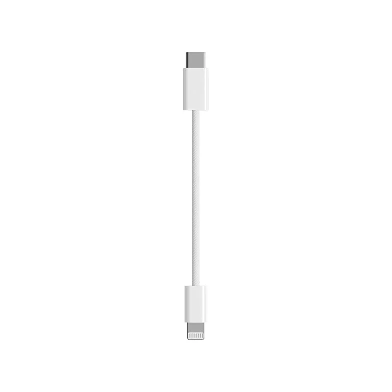 khadas Tea Pro 10 cm USB-C till Lightning-kabel, Apple C78-kontakt, vit vävning. — Mobil och surfplatta