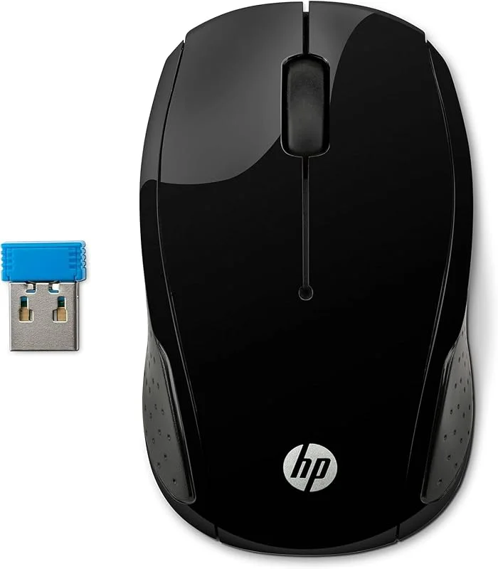 HP 200 (X6W31AA) trådlös mus (1 000 dpi, 3 knappar, rullhjul, USB dongle) svart — Datortillbehör
