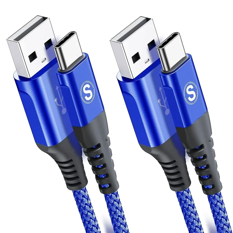 USB C Kabel [2pack 1m2m] Snabbladdning 3.1A Fast Charging Nylon-kabel för iPhone 17 16 15 Pro Max, Samsung Galaxy S26, S25, S24, S23, S22, S21, S20, S10, såny Xperia, Huawei P50, P40, Xiaomi, Google Pixel, LG — Mobil och surfplatta
