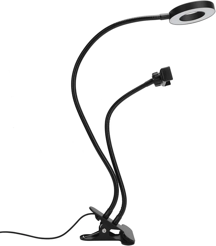 AUNMAS 2in 1 LED Selfie Ring Light with Cell Phone Holder Adjustable Desk Lamp for Live Stream — Mobil och surfplatta