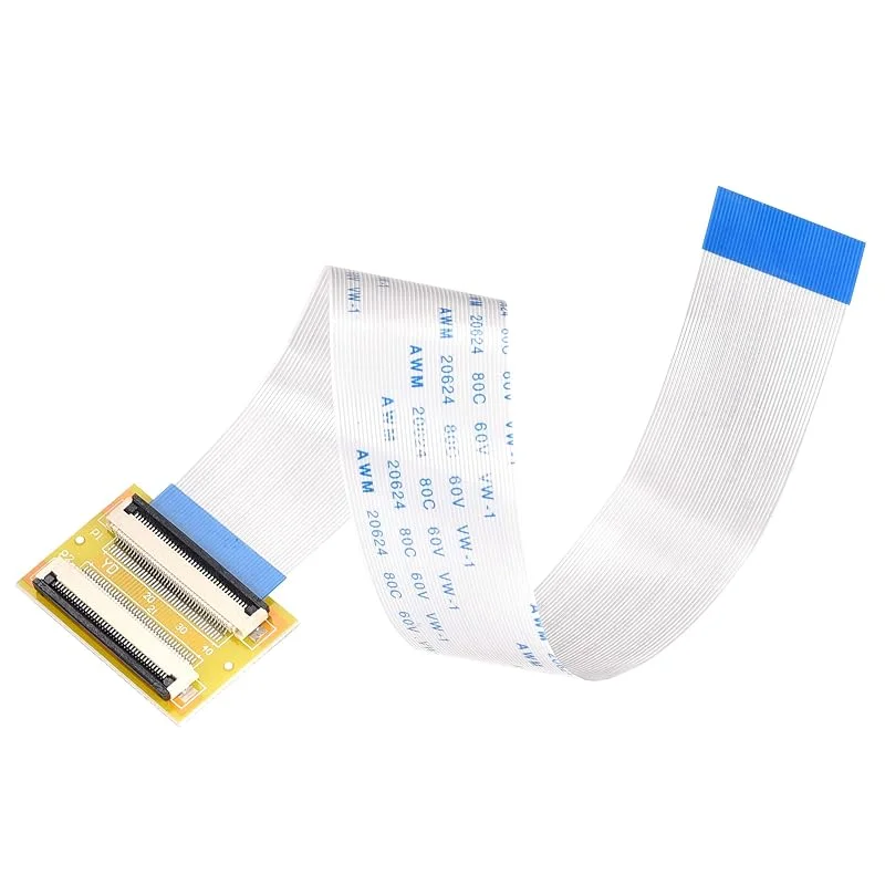 sourcing map Flexibel platt kabel (A typ) och vänd för att montera förlängningsadapterkit 40 stift 0, 5 mm steg 200 mm FFC för LCD-TV bil ljud bärbar DVD-spelare — Portabel digital och ljud
