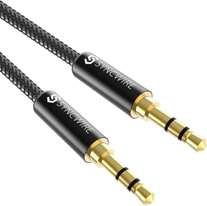 Syncwire Aux-Kabel 3, 5 mm Ljudkabel – 1 m Kabel för Hörlurar, Apple Iphone Ipod Ipad, Echo Dot, Hemma, Bilstereoanläggningar, Smarttelefoner, Mp3-Spelare och Mer – Nylon — Hörlurar och ljud