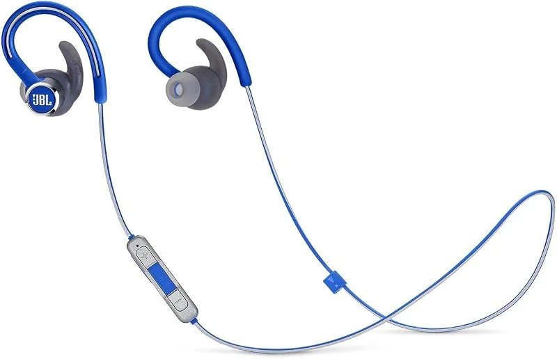 JBL Reflect Contour 2.0, säker passform, trådlösa sporthörlurar i örat med 3-knapps mikrofon, fjärrkontroll – blå — Hörlurar och ljud