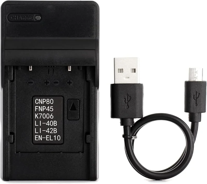 Norifon EN-EL10 USB-Laddare för Nikon Coolpix S200, S203, S210, S220 — Laddning och kablar