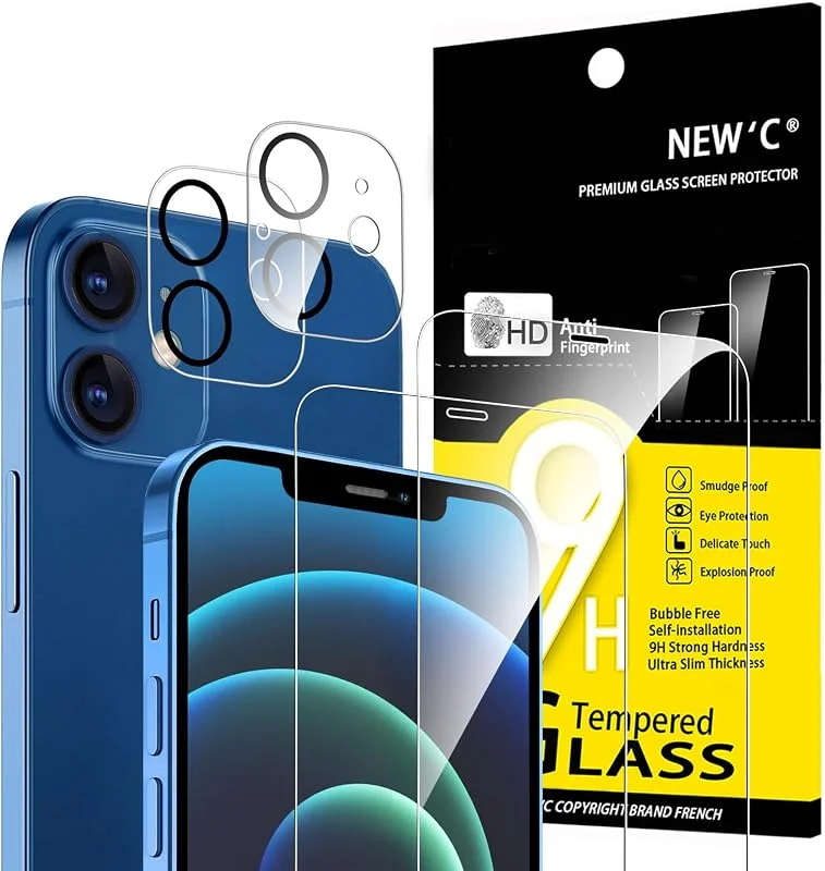 NEW'C Skärmskydd för iPhone 12 + Kameraskydd — Mobil och surfplatta