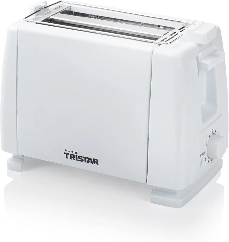 Tristar Br-1009 Brödrost, 650 W, metall, 2 kortplatser, vit [energieffektivitetsklass A] — Kök & Hushåll