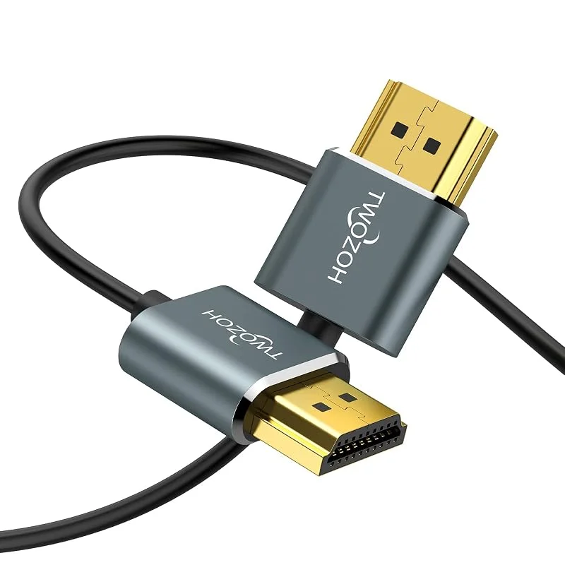 Twozoh HDMI Kabel 4K 0, 5M, Ultra Tunn Flexibel High Speed HDMI 2.0 Stödjer 3D, 4K@60Hz HDR ARC UHD 2160p 1080p — Laddning och kablar