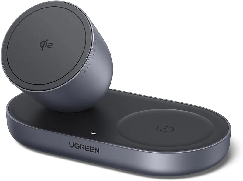 UGREEN Zapix 2-i-1 15W Qi2 magnetisk trådlös laddare, certifierad — Mobil och surfplatta