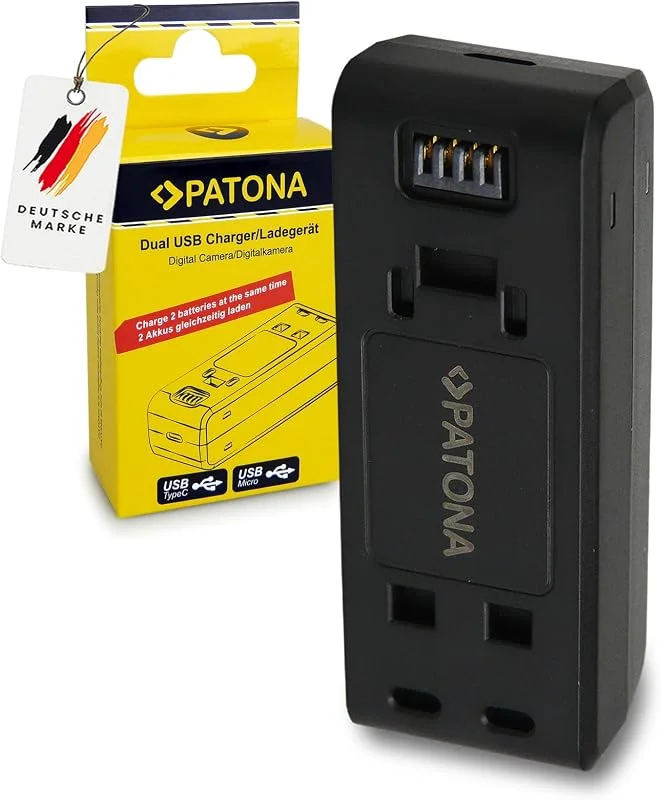 PATONA Dual Laddare Micro-USB & USB-C ingång för Insta360 ONE R & ONE RS — Laddning och kablar