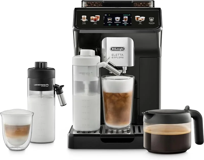 De’Longhi Eletta Explore ECAM452.57.G Kaffemaskin, Svart, Silver, 26 cm x 45 cm x 38, 5 cm — Kök & Hushåll