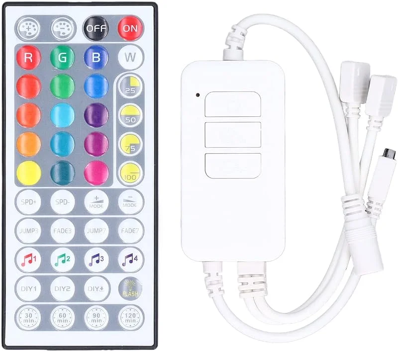 DC5V-24V LED Strip Light Controller, Timing Dual Mode WIFI Bluetooth Controller 44 Tangenter Tre Tangenter RGB Music Rhythm — Smart belysning
