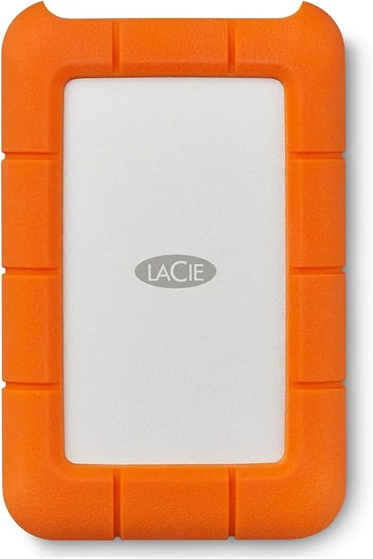 LaCie Rugged USB-C, 2 TB, Bärbar Extern Hårsddisk, stöttålig, damm- och regntålig, för Mac och PC, 1 månad Adobe CC, 2 års Rescue Service (STFR2000800) — Hårvård