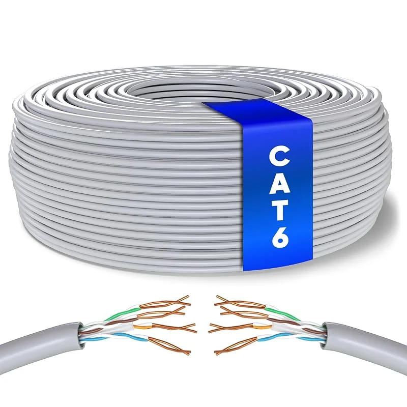 Mr. Tronic 305m Ethernet-Nätverkskabel, CAT6, AWG24, CCA, UTP (305 Meter, Grå) — Laddning och kablar
