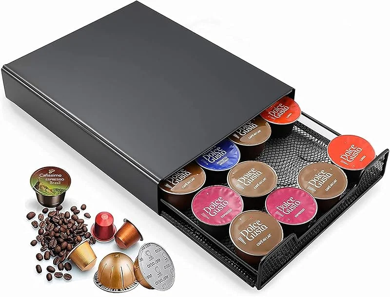 Dolce Gusto kapselhållare original lådor för kaffekapslar förvaringskapacitet för 20 kapslar, svart — Kök & Hushåll