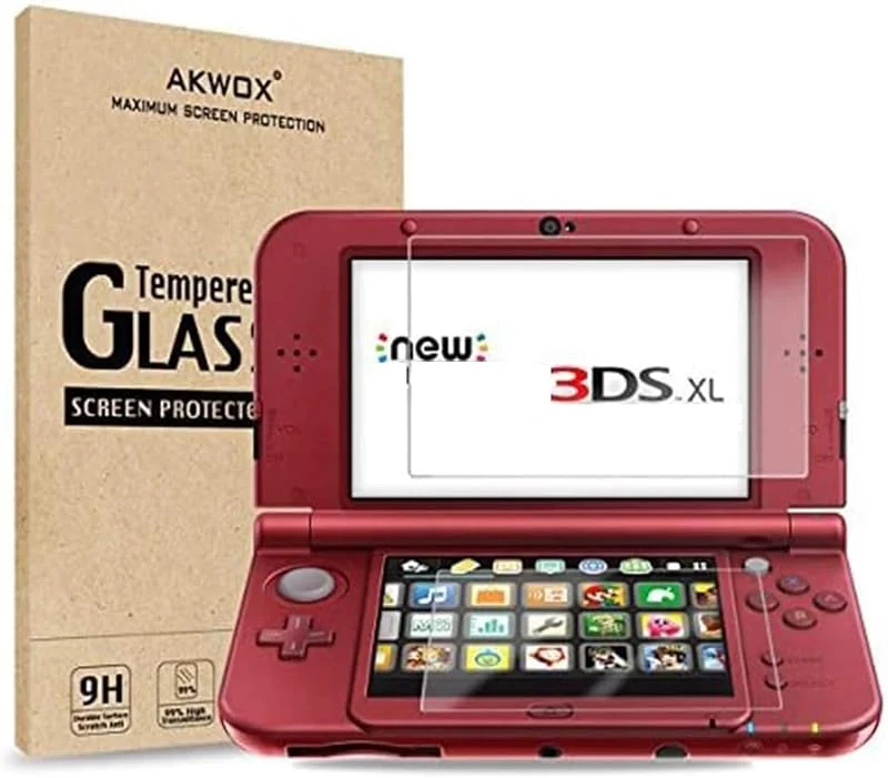 Skärmskydd för nya 3DS XL och Nintendo 3DS XL, repfritt glasskydd för toppskärm (2 delar) + skyddsfilm för bottenskärm (2 delar) — Mobil och surfplatta