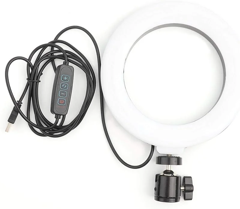 LED-ringlampa, LED-ringlampa 6 tum selfie-ringlampa för smink, livestreaming YouTube-video skrivbord mini USB-kamera LED-ljus 3 lampor läge 360 graders roterande USB-ringlampa — Mobil och surfplatta