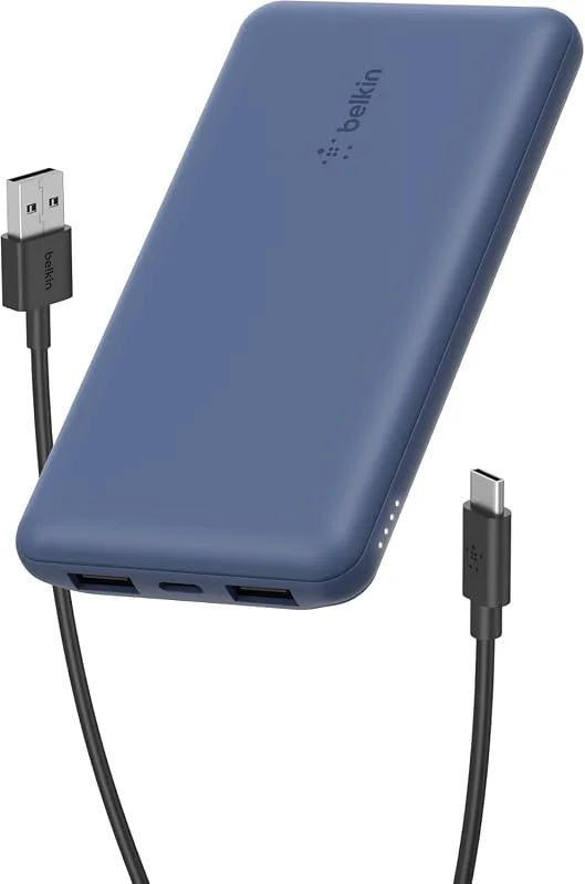 Belkin BoostCharge Powerbank på 10 000 mAh med USB-C och USB-A Portar - Blå — Mobil och surfplatta