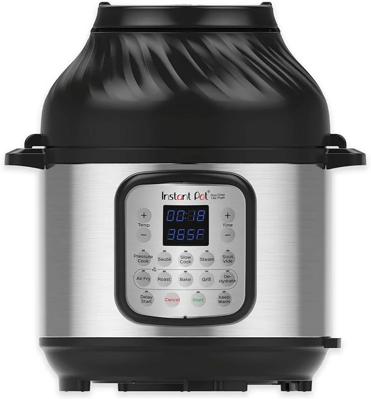 Instant Pot Duo Crisp + Air Fryer 11-i-1 multicooker, 8 l - tryckkokare, långsam ångkokare, sous vide-maskin, diskhydrator med grill, matvärmare och bakfunktioner — Kök & Hushåll