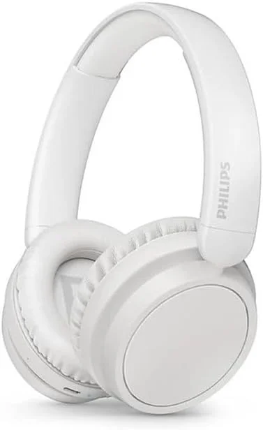 PHILIPS TAH5209WT, 00 lätta på örat trådlösa Bluetooth-hörlurar med passiv brusisolering – 65 timmars speltid, naturligt ljud, tydliga samtal, dynamisk bas, 2 timmars USB-C-laddning – vit — Hörlurar och ljud