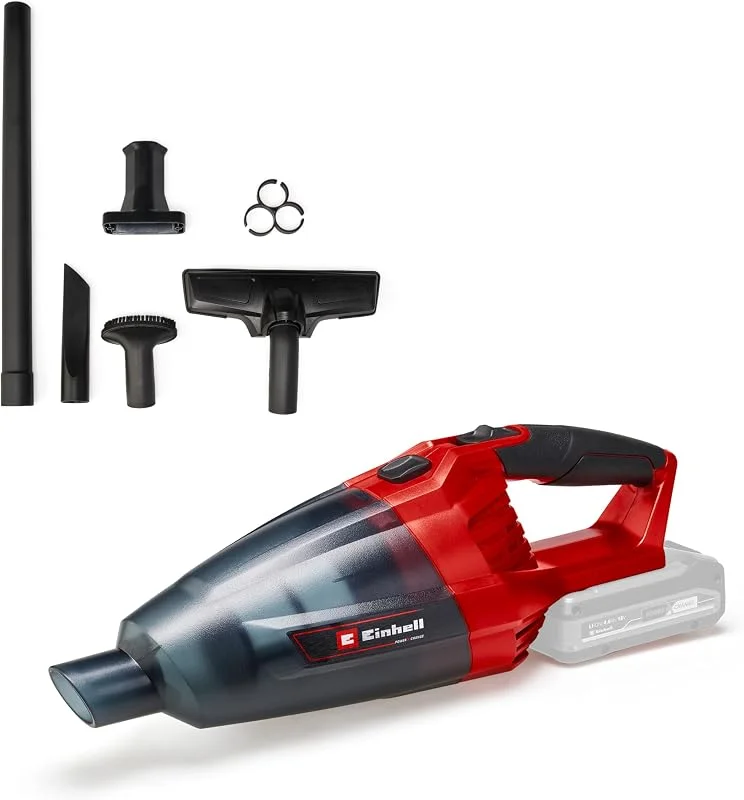 Einhell Sladdlös dammsugare TE-VC 18 Li-Solo Power X-Change (Li-Ion, 18 V, 540 ml dammbehållare, inkl. 3 munstycken, förlängning, väggfäste, utan batteri och laddare) — Hushållselektronik