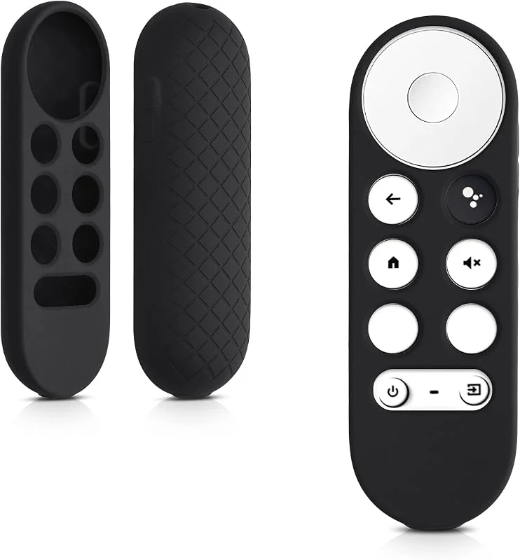 kwmobile Fodral kompatibelt med Google Chromecast 2020 4K, Chromecast 2022 HD - TV-fjärrkontrollfodral i silikon - dammstötskydd svart ränder — TV och streaming