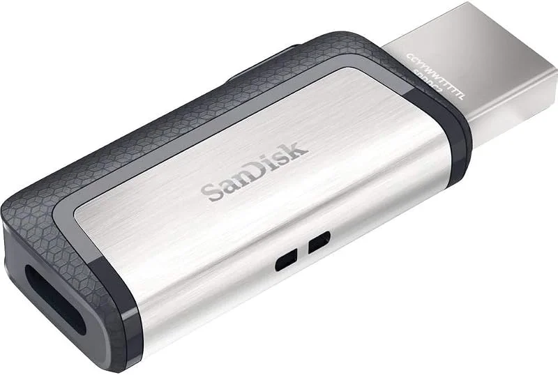 SanDisk 128 GB Ultra Dual Drive USB Type-C Flash Drive med reversibel USB Type-C och USB Type-A-kontakter, för smartphones, surfplattor, Mac-datorer och datorer — Datortillbehör