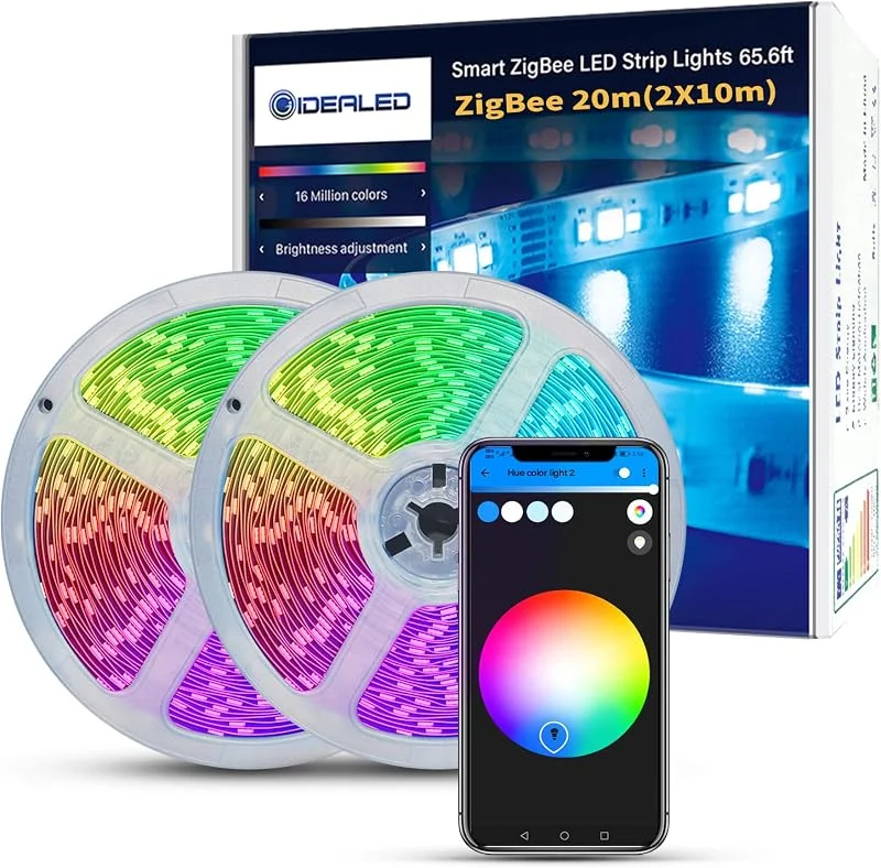 20 m ZigBee LED-remsa dimbar stämningsbelysning, arbeta med Hub Bridge, Tuya Gateway, för Smart App Control RGB Light StripS, arbeta direkt med Echo Plus för Alexa röststyrning — Smart belysning