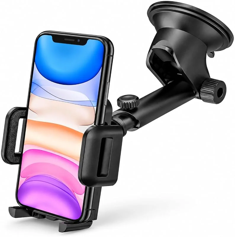 Telefonhållare bilsugkopp för instrumentbräda vindruta, 360° rotation förlängd vinkel teleskopisk telefonhållare bil för smartphones och GPS 4, 7–7, 0 tum — Mobil och surfplatta