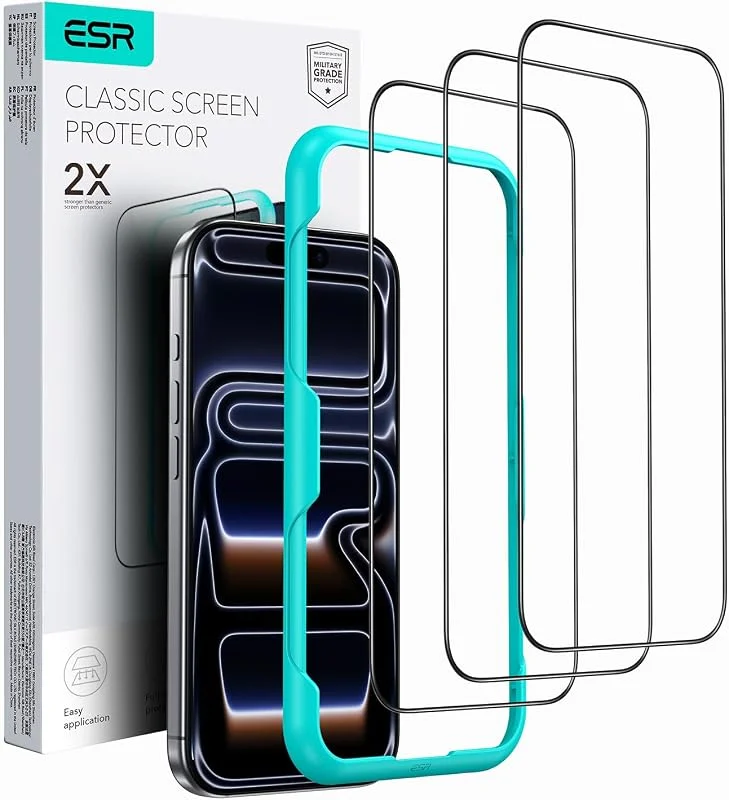 ESR 3-pack skärmskydd för iPhone 18 Pro, iPhone 17 Pro, ram — Mobil och surfplatta