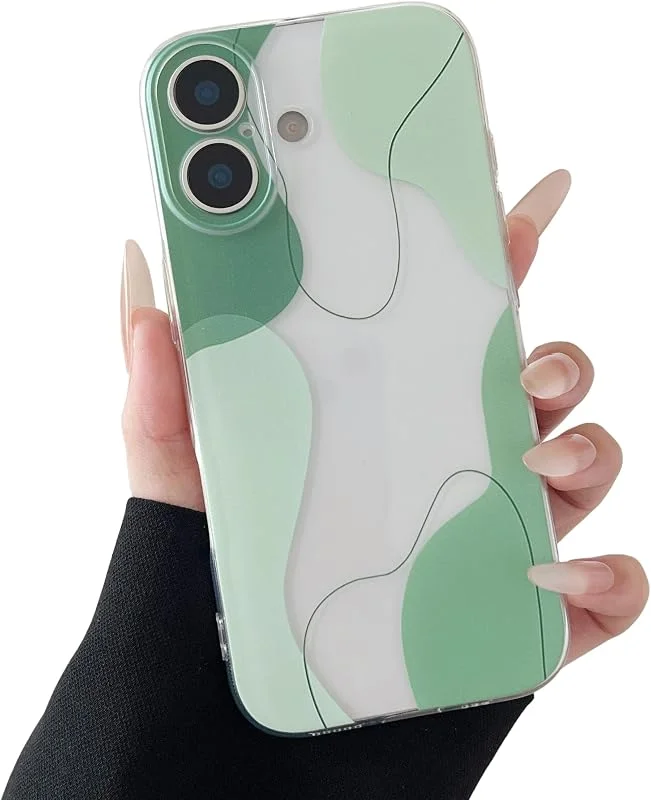 DEFBSC skal för iPhone 17 estetisk design mjuk TPU, grön — Mobil och surfplatta