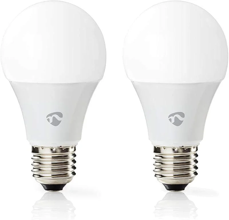 NEDIS SmartLife fullfärgad LED-lampa, Wi-Fi, E27, 470 lm, 6 W, RGB, varm vit, 2 700 K, AndroidT, IOS, A60 — Smarta hem