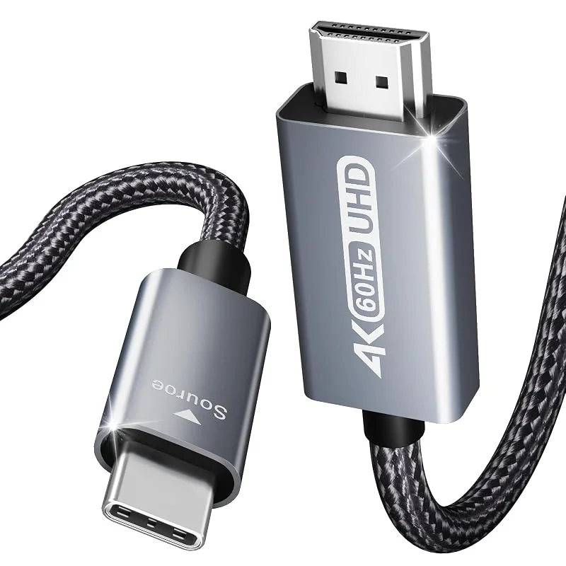 BENFEI USB C to HDMI Cable (4K@60Hz 0.9m Thunderbolt 3 to HDMI Cable compatible for MacBook Pro 2019, 2018, 2017, Samsung Galaxy S9, S8 and more [Aluminum Shell & Nylon Cable — Datortillbehör