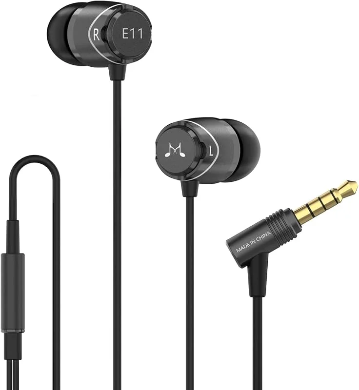 SoundMAGIC E11 trådbundna öronsnäckor Ingen mikrofon HiFi Stereo hörlurar Buller isolerar i öronhörlurar Kraftfull bas trasselfri sladd Svart — Hörlurar och ljud
