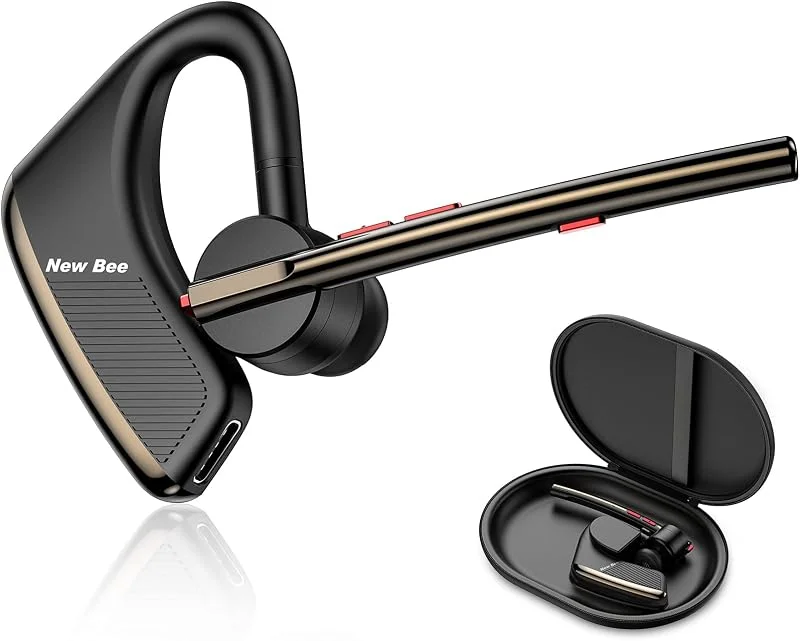 New Bee Bluetooth-hörlurar trådlösa V5.2 Enkla öronsnäckor med 24 timmars samtalstid för iPhone, Android, PC — Hörlurar och ljud