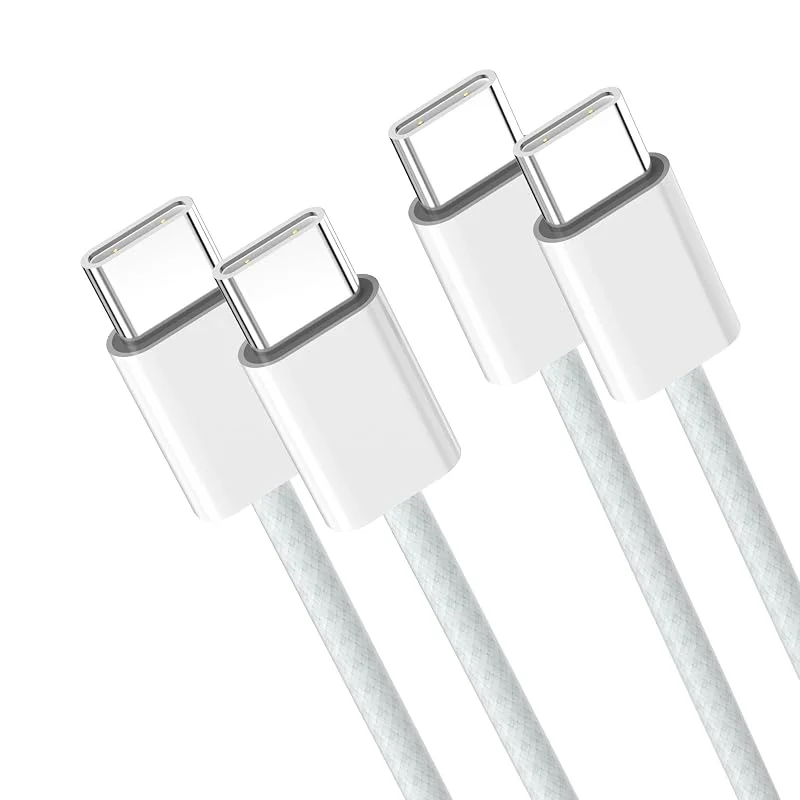 YISH Kabel USB C till USB C Laddningskabel 60W 1M, 2-Pack, PD3.0 Snabbladdningskabel USB Typ C Kabel Nylon Ladekabel kompatibel med iPhone 17 16 15 Samsung S26 S25 S24 MacBook iPad Pixel — Mobil och surfplatta
