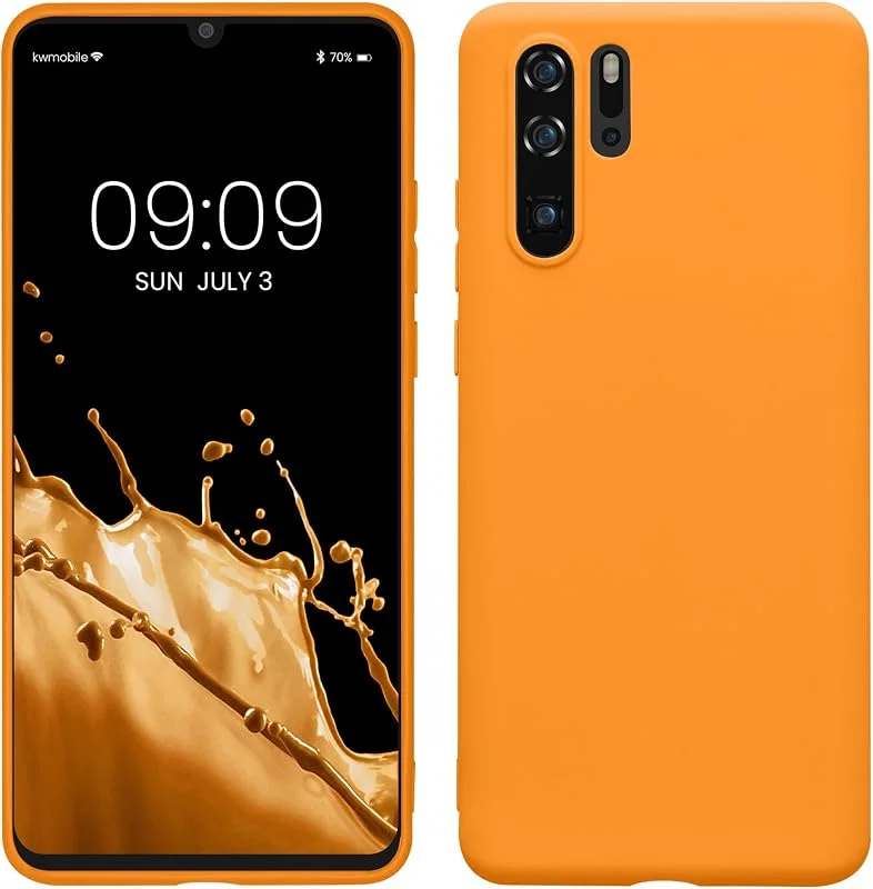 kwmobile Telefonfodral kompatibelt med Huawei P30 Pro-fodral - mjukt fodral för smartphone - baksidesskal i fruktig orange — Mobil och surfplatta