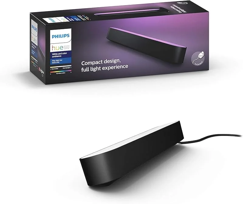 Philips Hue Play Light Bar bordslampa med störmkontakt, svart — Smarta hem